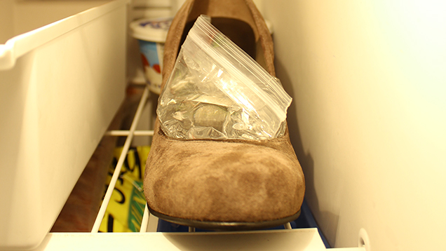 Putting shoes in sales the freezer