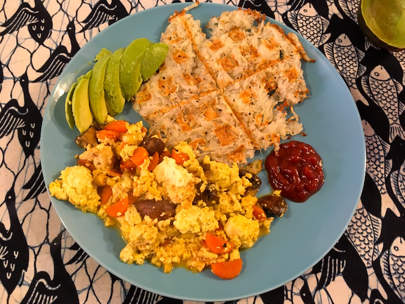 Prep Cook: Waffle Iron Hash Browns, Black Bean Taquitos And Mushroom Ragu