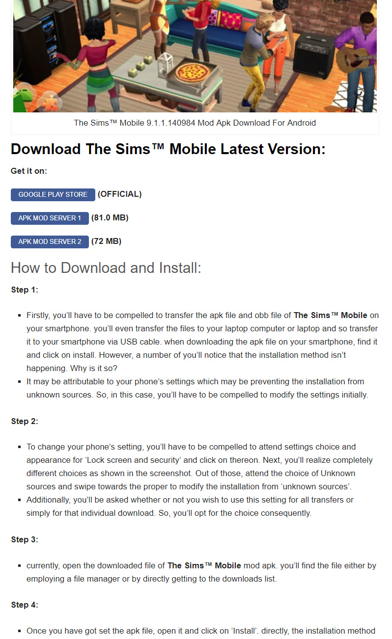 The Sims Mobile Hack iOS Download on (iPhone & iPad) - [UNLIMITED MONEY]