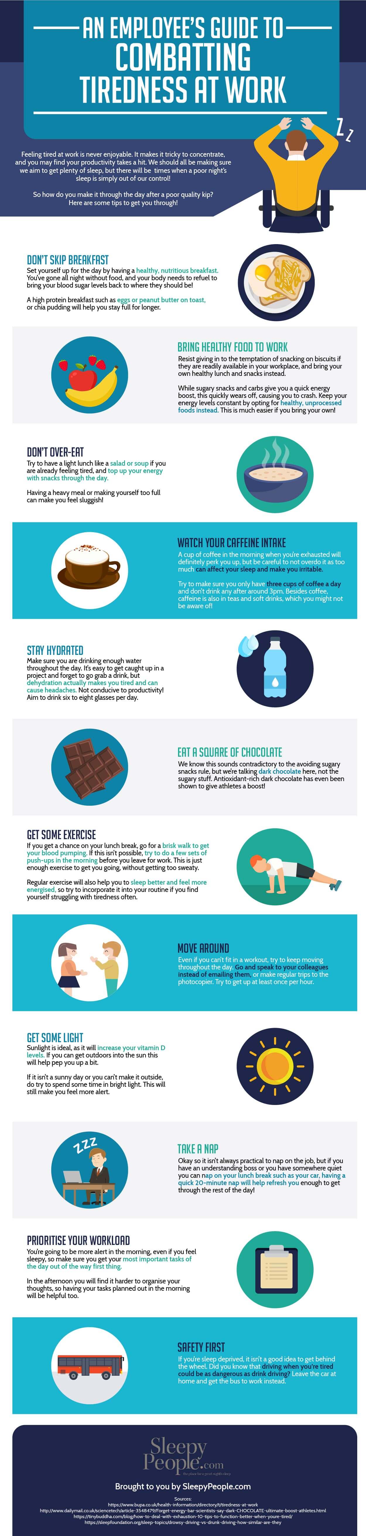 How To Stop Being Tired At Work [Infographic]