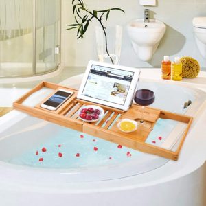Bathtub Tray Caddy - Foldable Waterproof Bath Tray & Bath Caddy