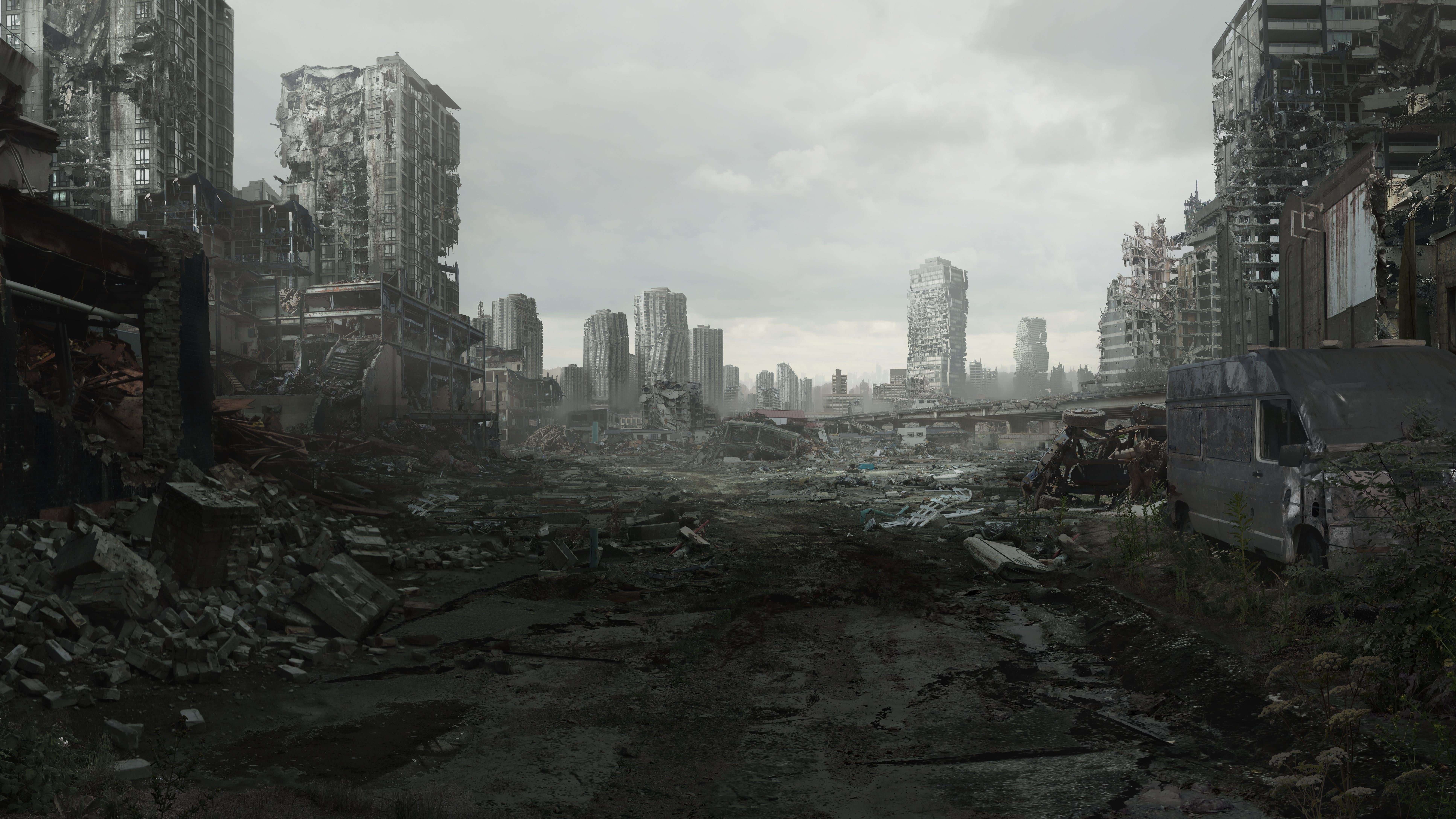 Улицы разрушенного города. Руины города. Развалины города. Город после апокалипсиса.